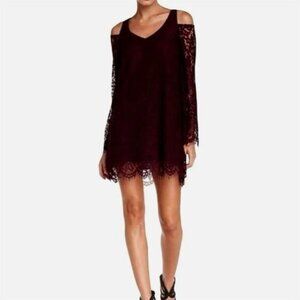 Chaser Women's Cold Shoulder Lace Mini Dress Black Size M Party Cocktail